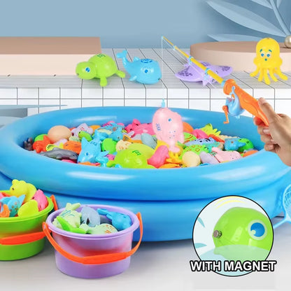 Magnetic Fishing Set Inflatable Pool Party Model Play Games & More Perfect Summer Outdoor Toy Kids for Birthday Christmas Gifts