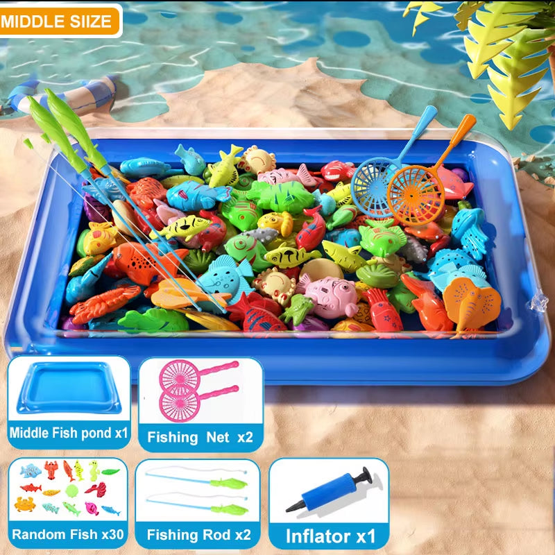 Magnetic Fishing Set Inflatable Pool Party Model Play Games & More Perfect Summer Outdoor Toy Kids for Birthday Christmas Gifts