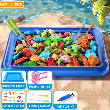 Magnetic Fishing Set Inflatable Pool Party Model Play Games & More Perfect Summer Outdoor Toy Kids for Birthday Christmas Gifts