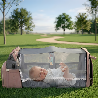3-in-1 Diaper Bag & Foldable Crib